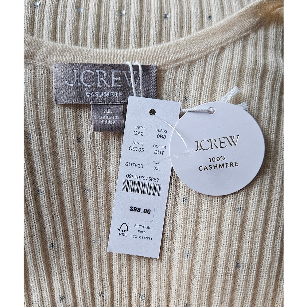 J.Crew Featherweight Cashmere Embellished Sweater-Tank - Picture 8 of 8